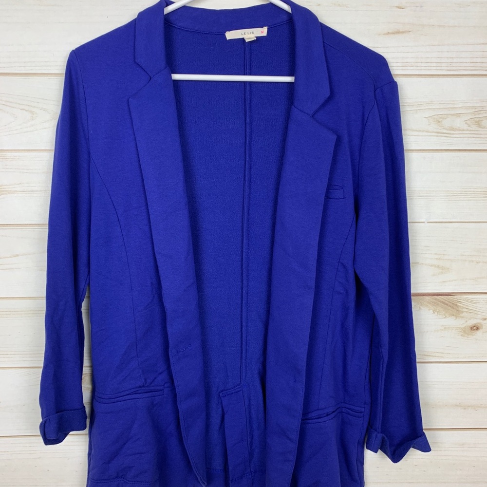 Le Lis navy blue open front blazer w/front pocket